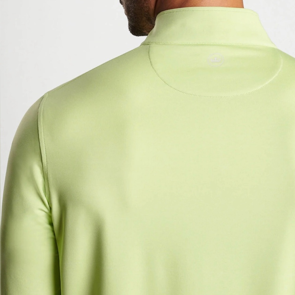 Peter Millar Spritzer Green Perth Melange Performance Quarter-Zip MF24EK40B Lime - Picture 5 of 5